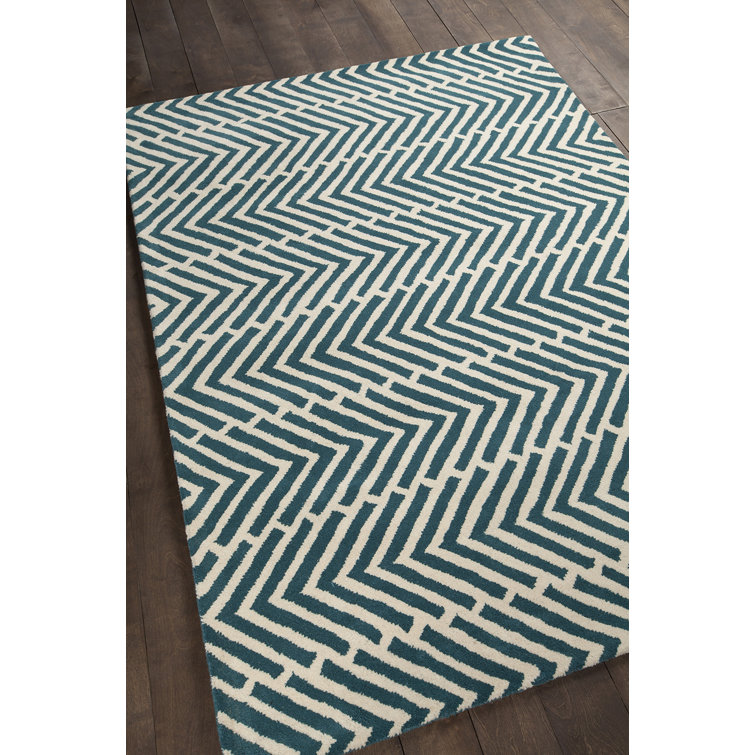 Chandra Davin Handmade Wool Teal / Gray Rug Wayfair